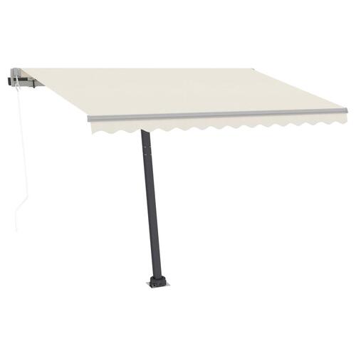 Fritstående markise 350x250 cm automatisk betjening cremefarvet