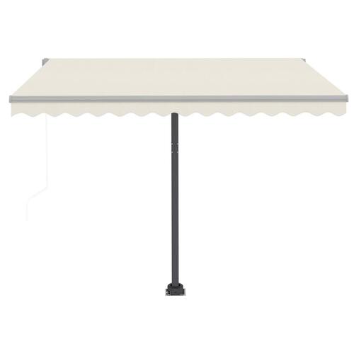 Fritstående markise 350x250 cm automatisk betjening cremefarvet