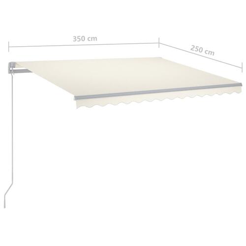 Fritstående markise 350x250 cm automatisk betjening cremefarvet