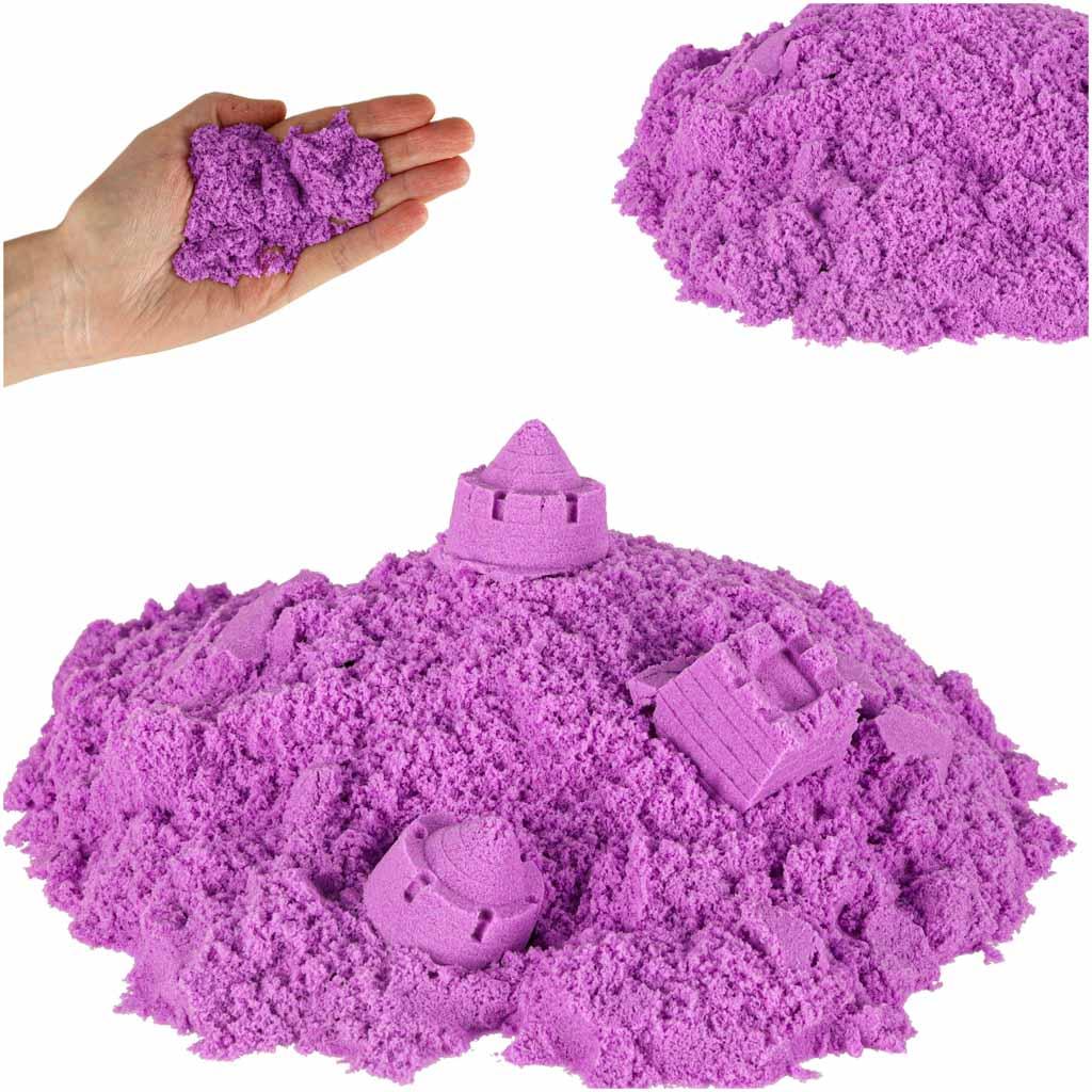 Kinetisk sand 1 kg - lilla i pose billede