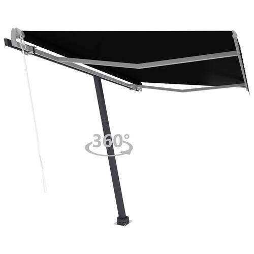 Fritstående markise 350x250 cm automatisk betjening antracitgrå