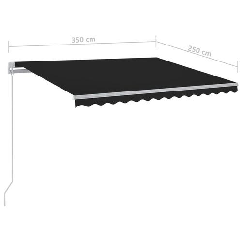 Fritstående markise 350x250 cm automatisk betjening antracitgrå