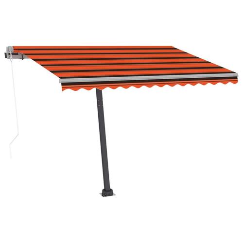 Fritstående markise 350x250 cm automatisk betjening orange/brun
