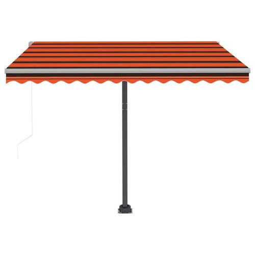 Fritstående markise 350x250 cm automatisk betjening orange/brun