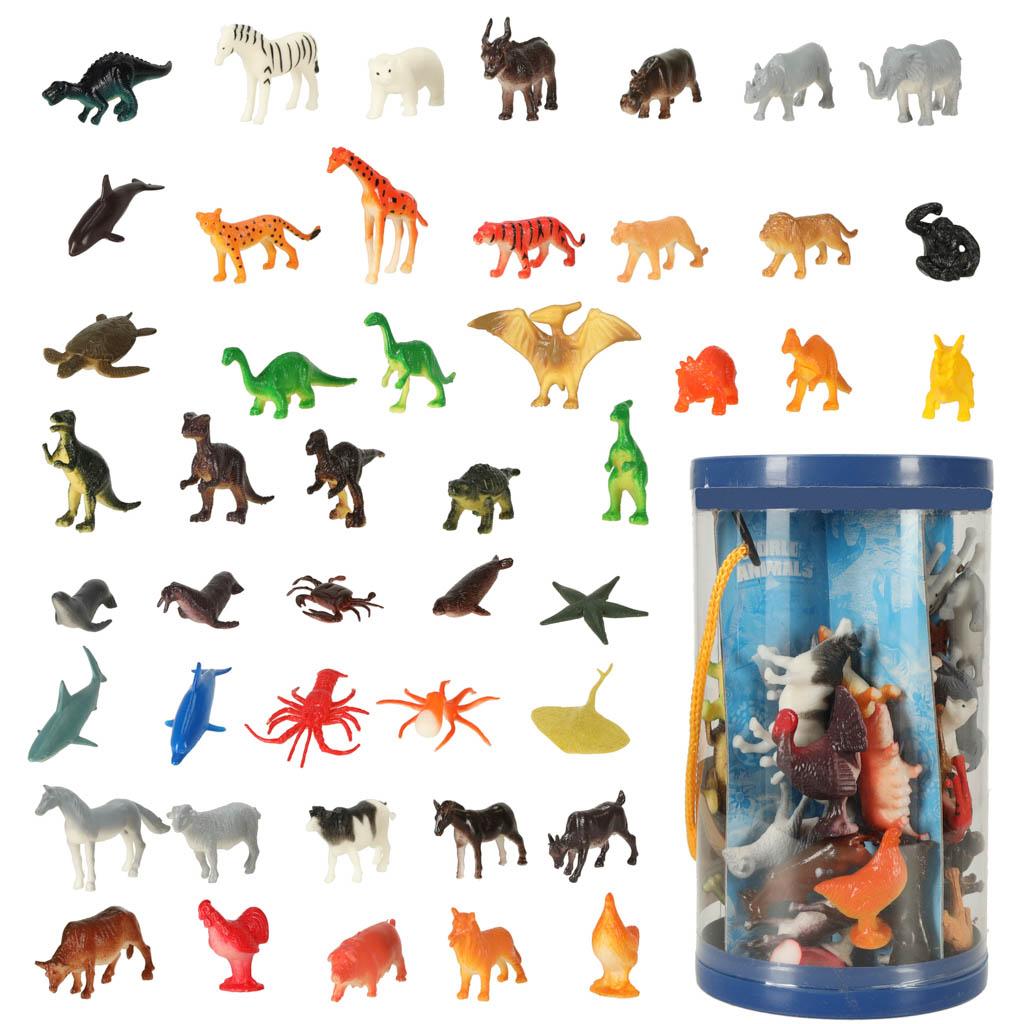 Dyrefigurer sæt - havdyr, vilde dyr, bondegårdsdyr & dinosaurer, mix 48 stk billede