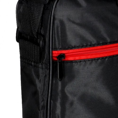 Laptop taske 15,6" – sort skuldertaske/briefcase med rød lynlås