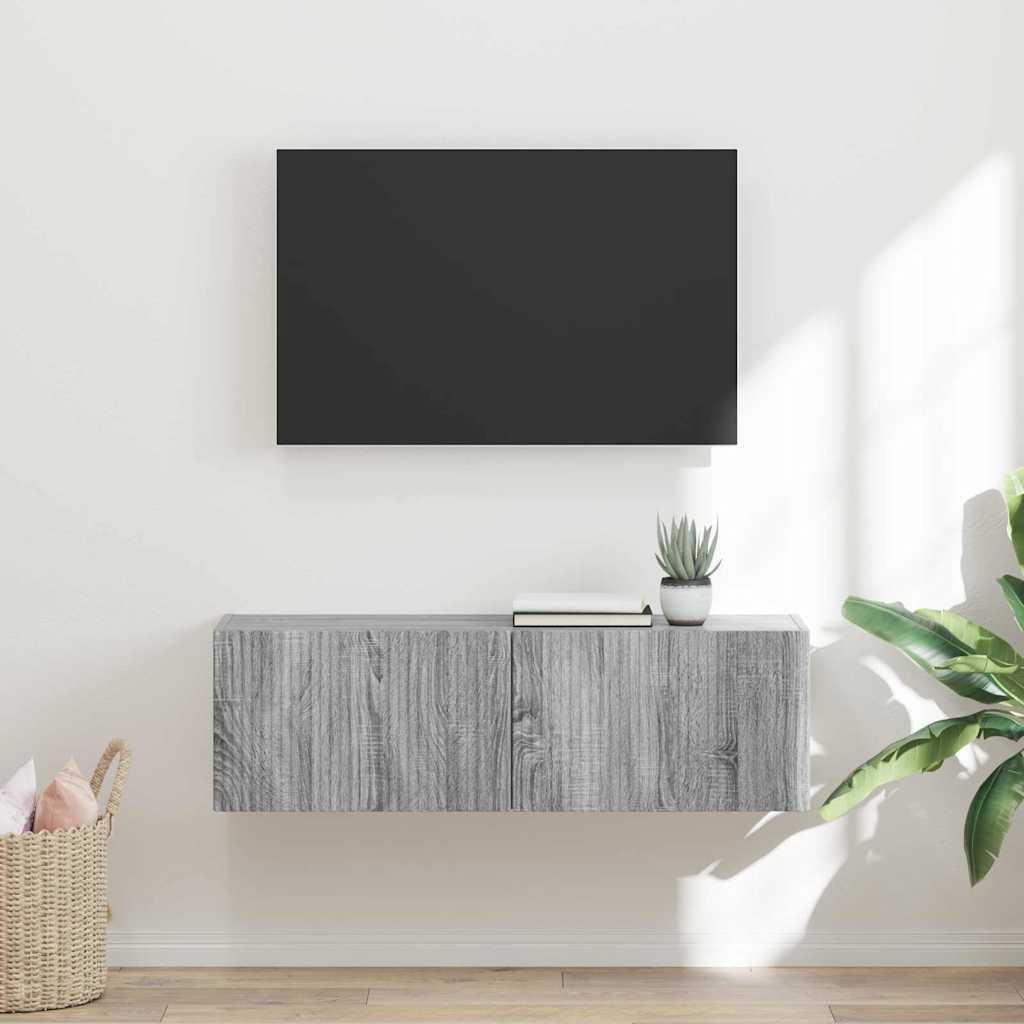 TV vægskab Grå Sonoma 60 x 31 x 29.5 cm Konstrueret træ billede