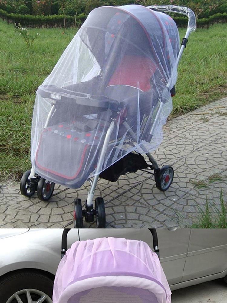 Myggenet til barnevogn/klapvogn - elastisk, 140 cm, hvid billede