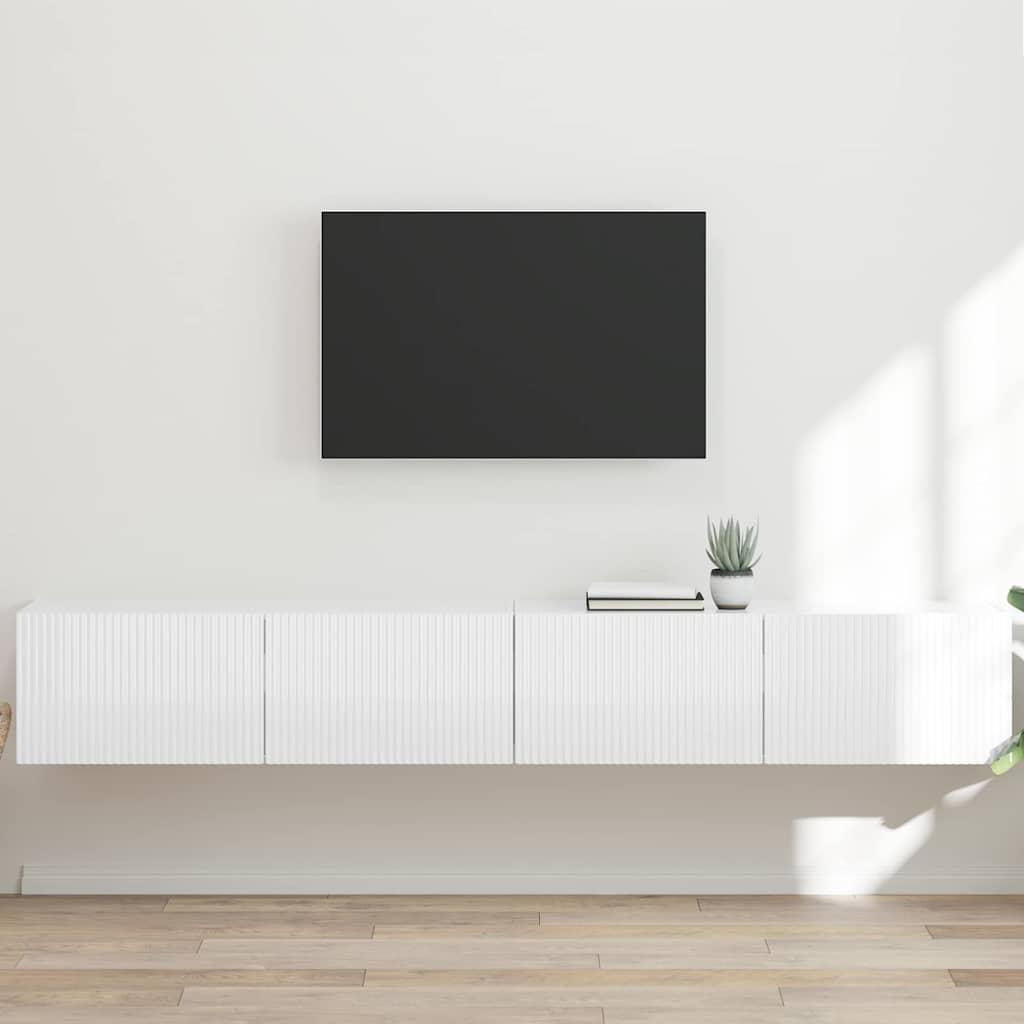 TV vægskab 2 stk Gloss Hvid 60 x 31 x 29.5 cm Konstrueret træ billede