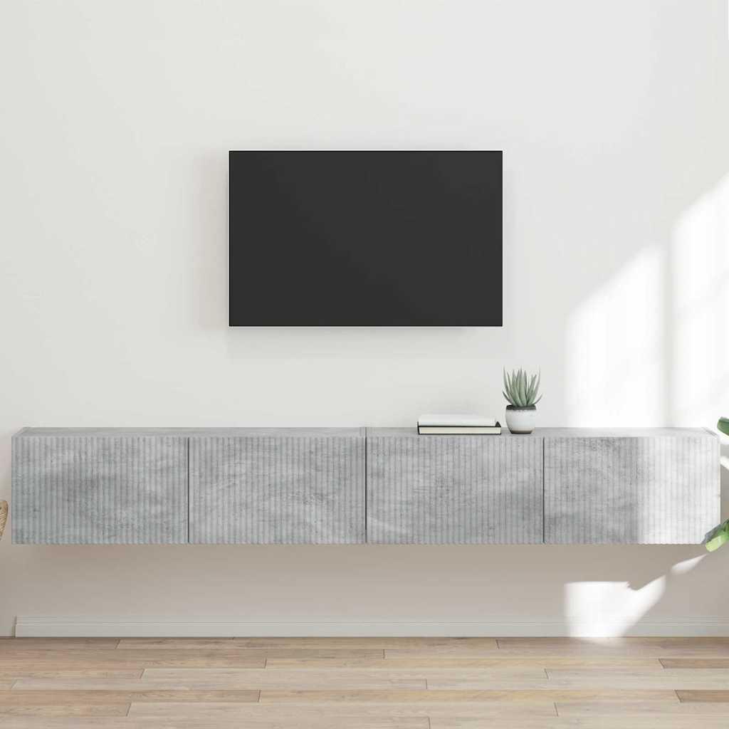 TV vægskab 2 stk Beton 60 x 31 x 29.5 cm Konstrueret træ billede