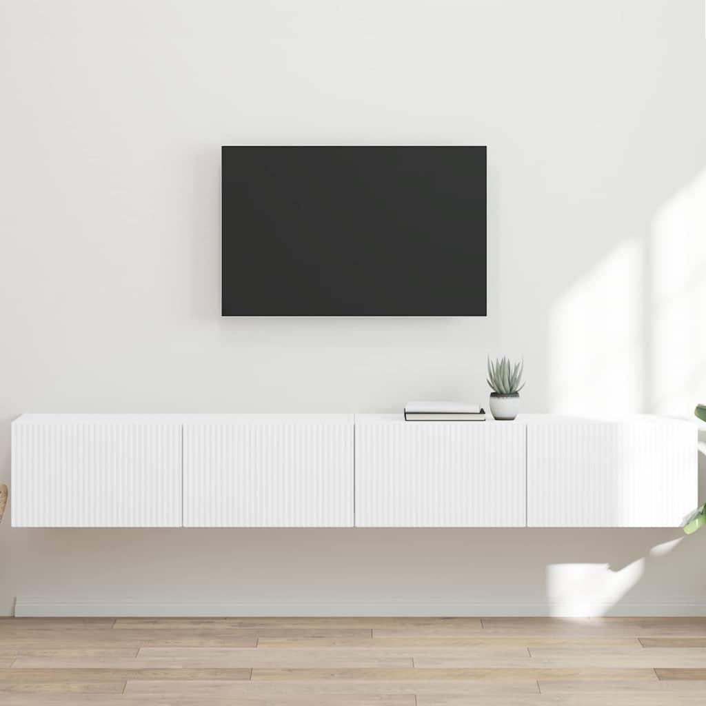 vidaXL TV vægskab 2 stk. Hvid Konstrueret træ