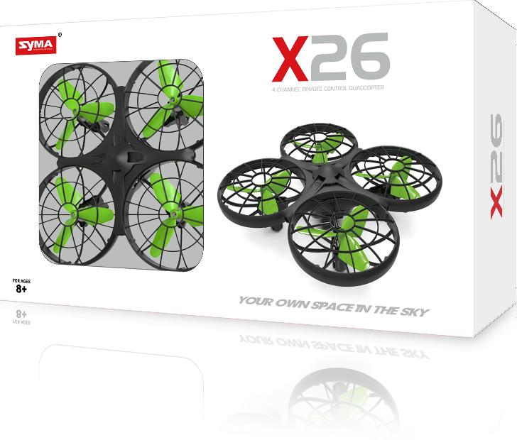 Drone med forhindringssensor - Syma X26 2,4 GHz Headless billede