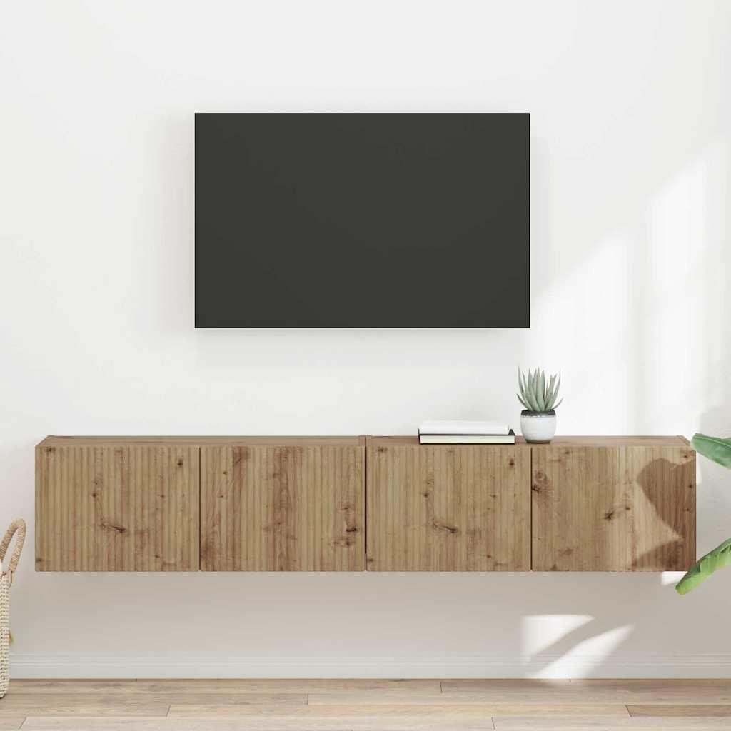 TV vægskab 2 stk Artisan eg 60 x 31 x 29.5 cm Konstrueret træ billede