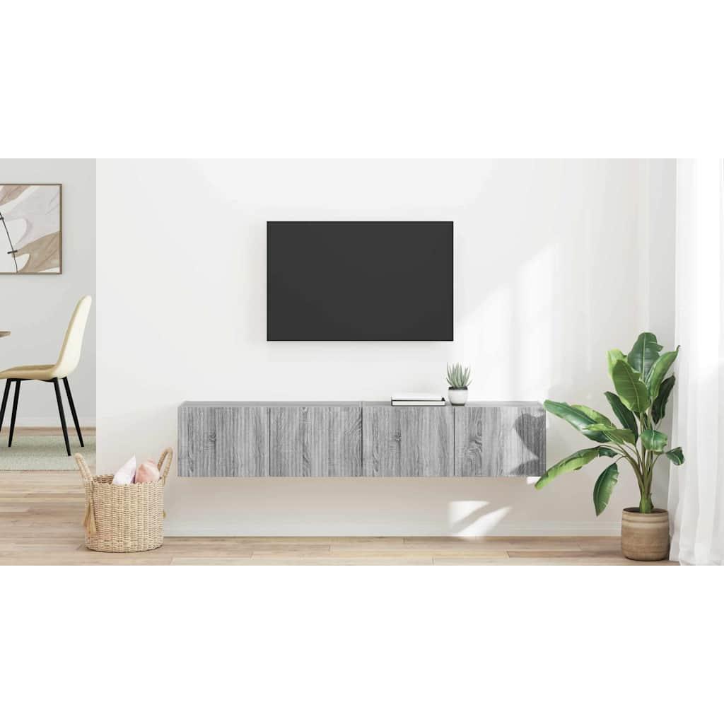 TV vægskab 2 stk Grå Sonoma 60 x 31 x 29.5 cm Konstrueret træ billede