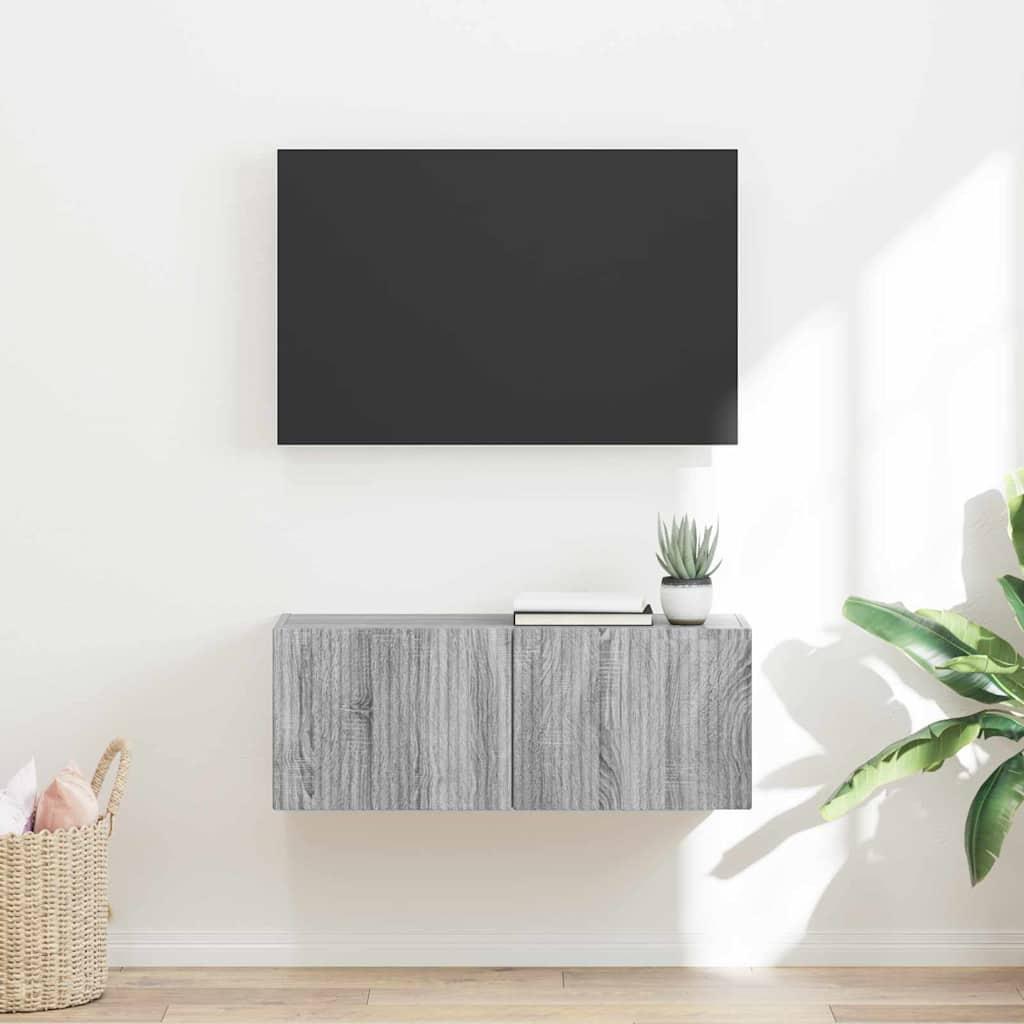 TV vægskab Grå Sonoma 60 x 31 x 29.5 cm Konstrueret træ billede
