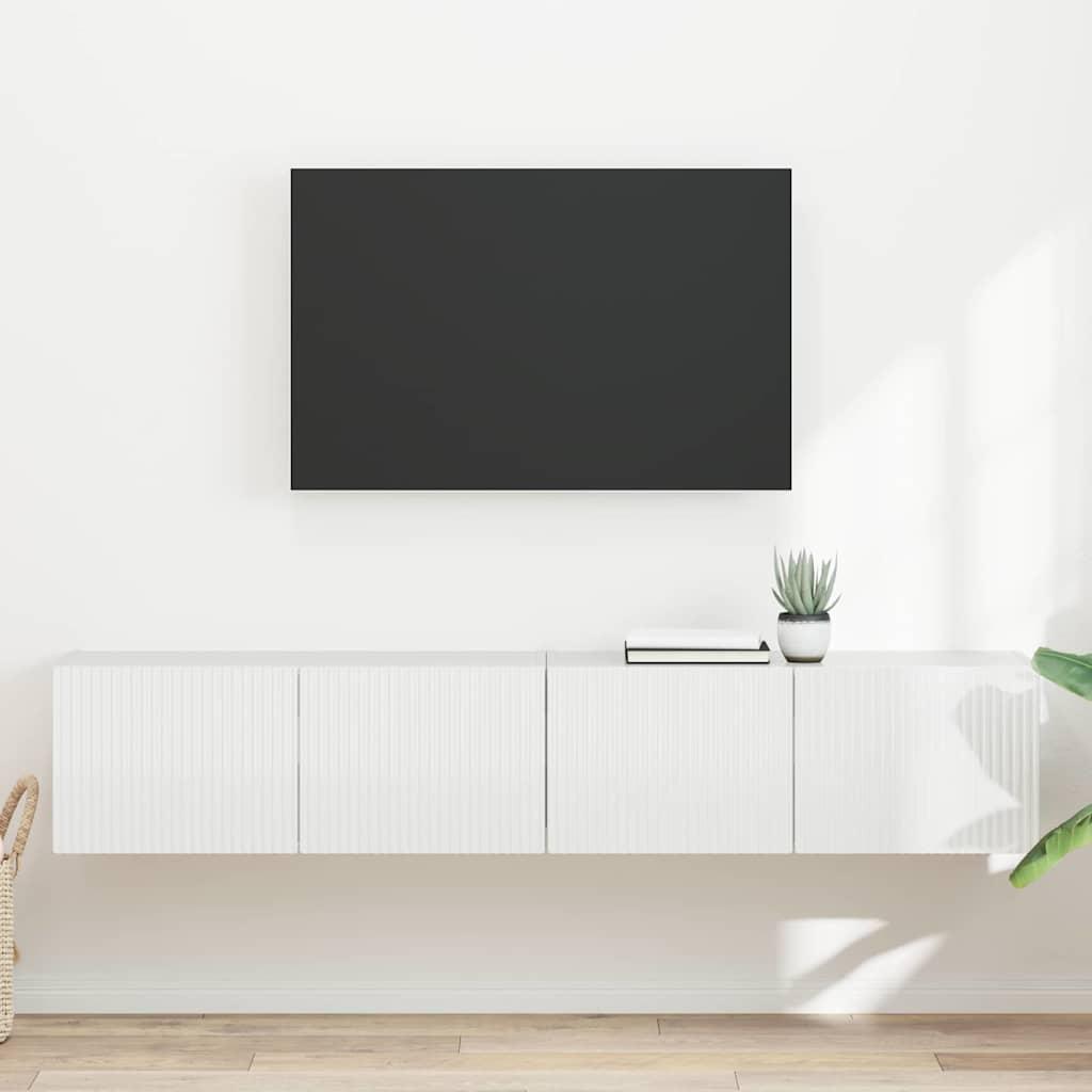 TV vægskab 2 stk Gloss Hvid 60 x 31 x 29.5 cm Konstrueret træ billede