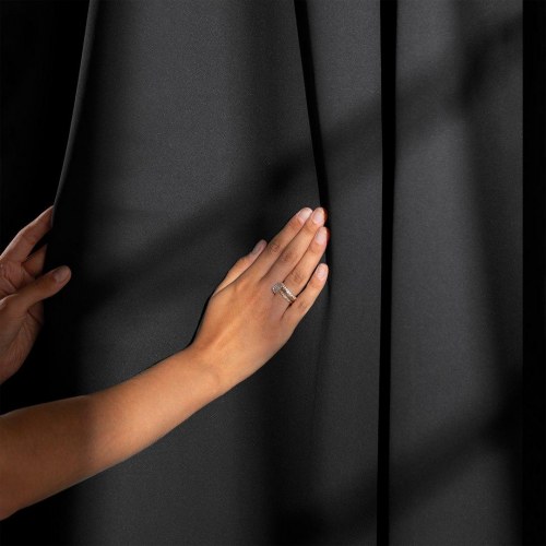 Mørklægningsgardin blackout 200x245 cm - sort, klassisk med bånd