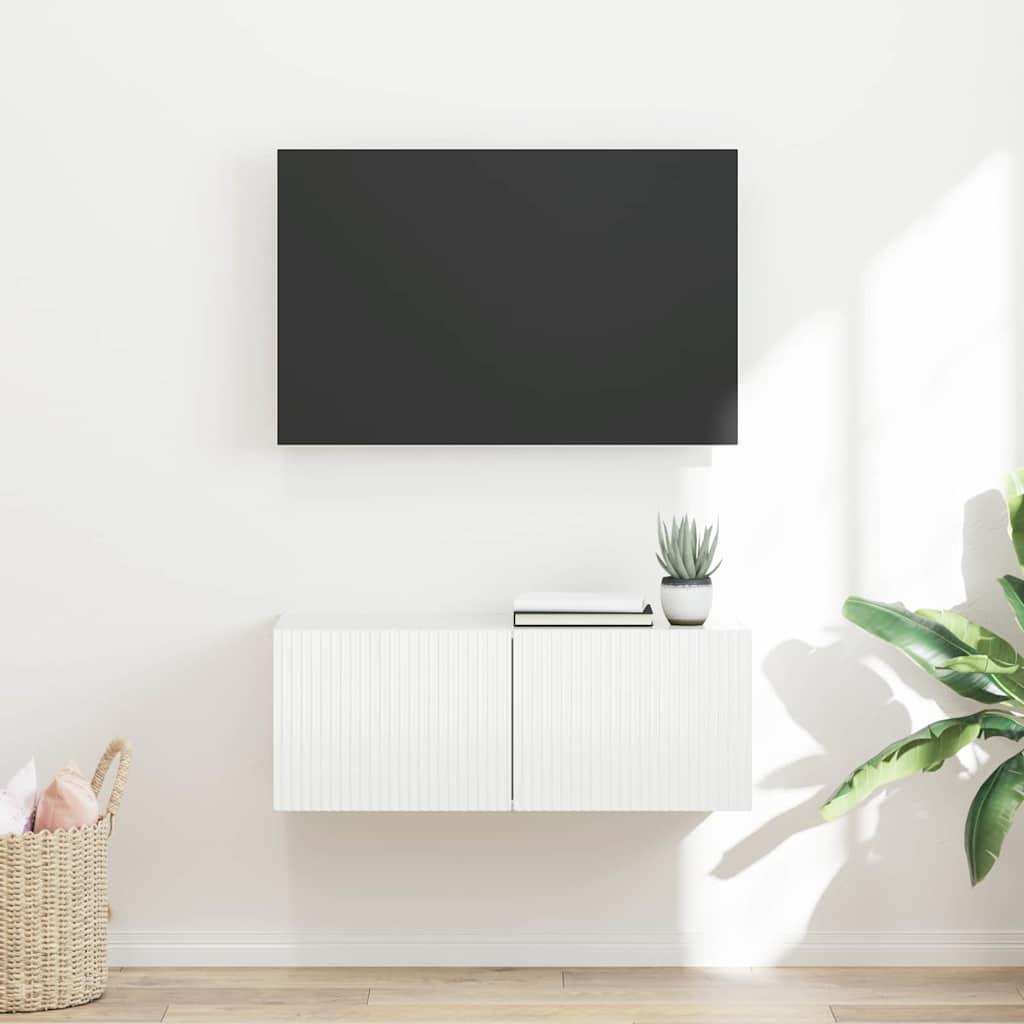 TV vægskab Vægmonteret Hvid 60 x 31 x 29.5 cm Konstrueret træ billede