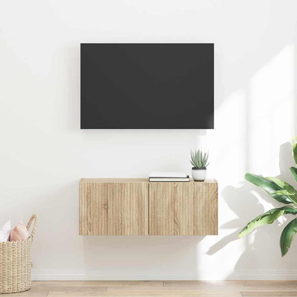 TV vægskab Vægmonteret Sonoma 60 x 31 x 29.5 cm Konstrueret træ billede