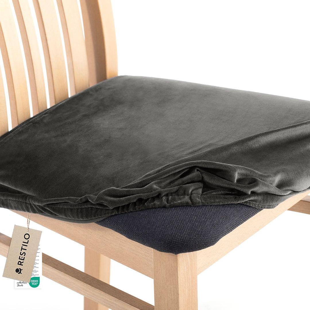 Sofaovertræk RESTILO Sento - lys stålfarve, glat, klassisk billede