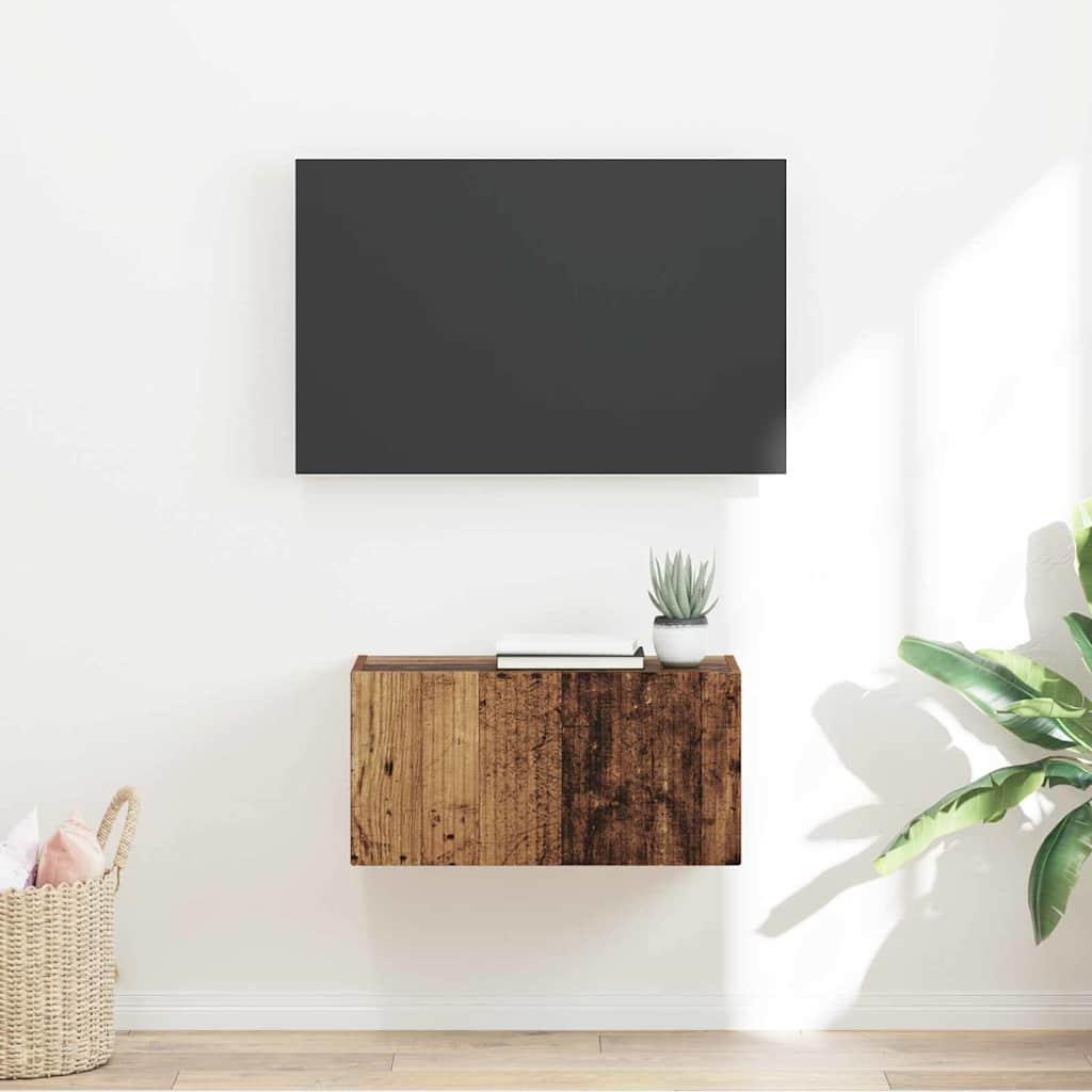 TV vægskab Gammelt træ 60 x 31 x 29.5 cm Konstrueret træ billede