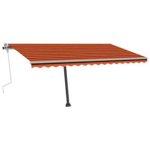 Fritstående markise 400x300 cm manuel betjening orange og brun