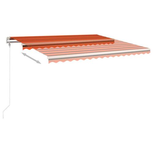 Fritstående markise 400x300 cm manuel betjening orange og brun