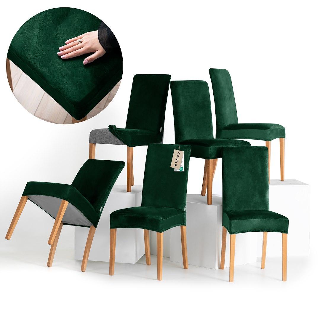 Sofaovertræk RESTILO Sento - flaskegrøn, glat, klassisk billede