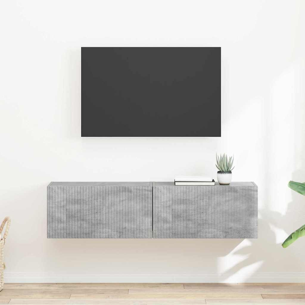 TV vægskab 2 stk Beton 60 x 31 x 29.5 cm Konstrueret træ billede