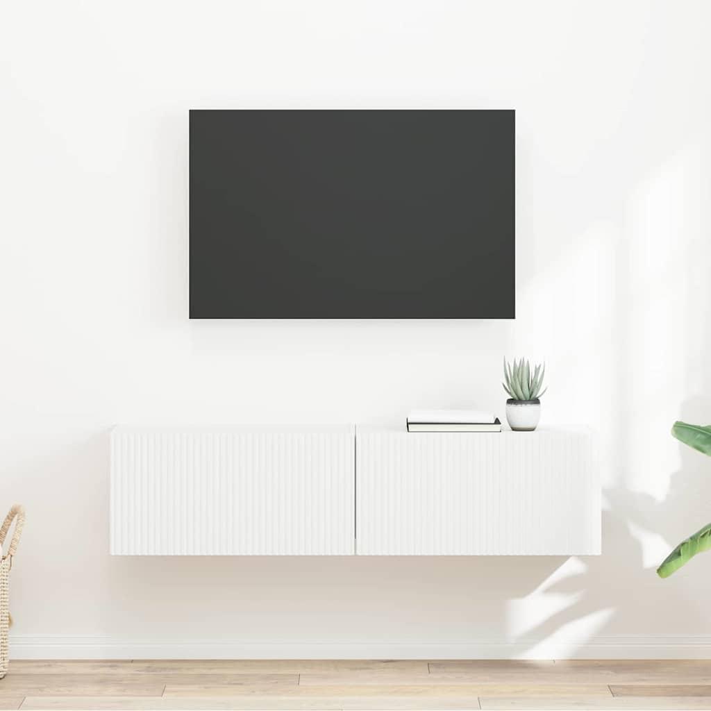 TV vægskab 2 stk Hvid 60 x 31 x 29.5 cm Konstrueret træ billede