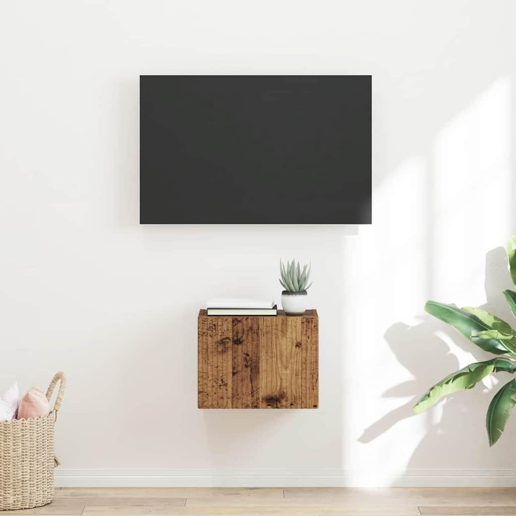 TV vægskab Gammelt træ 60 x 31 x 29.5 cm Konstrueret træ billede