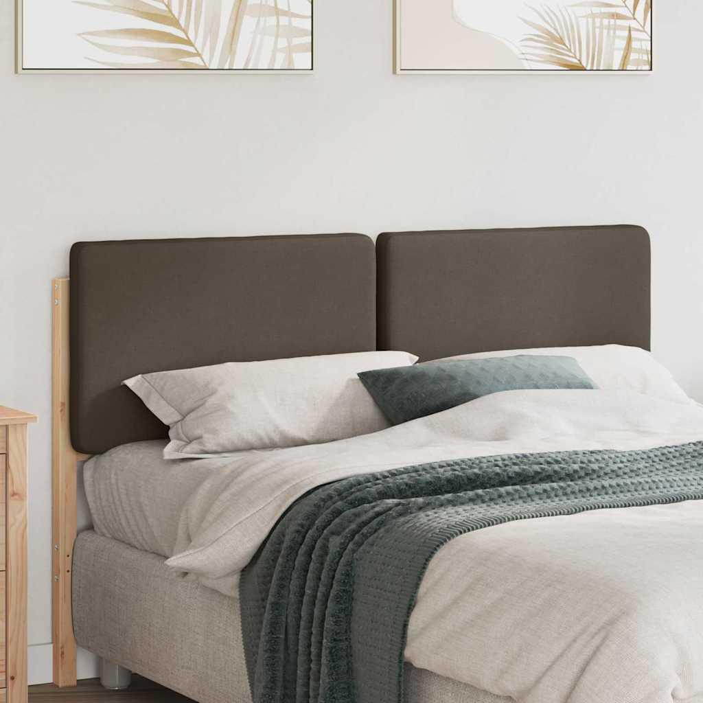 Polstret sengegavl Brun og Taupe 120 cm Massiv fyrretræ billede