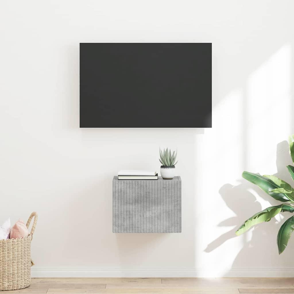 TV vægskab Vægmonteret Beton 60 x 31 x 29.5 cm Konstrueret træ billede