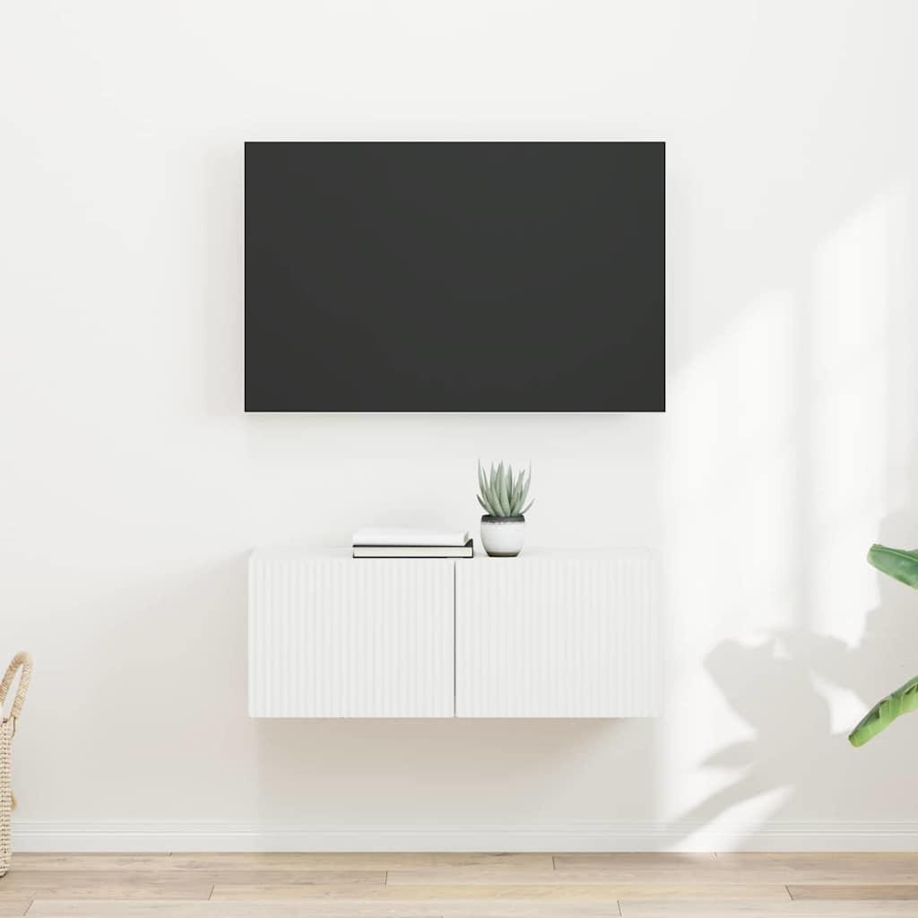 TV vægskab 2 stk Hvid 60 x 31 x 29.5 cm Konstrueret træ billede