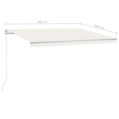 Fritstående markise 400x300 cm automatisk betjening cremefarvet