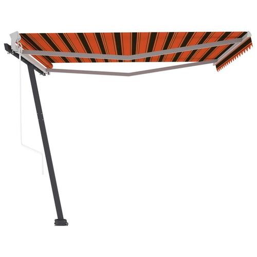 Fritstående markise 400x300 cm automatisk betjening orange/brun