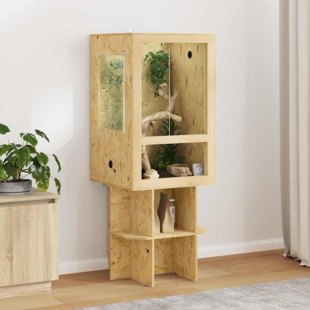 Terrarium Brun 50 x 50 x 130 cm OSB billede