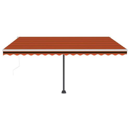 Fritstående markise 400x300 cm automatisk betjening orange/brun