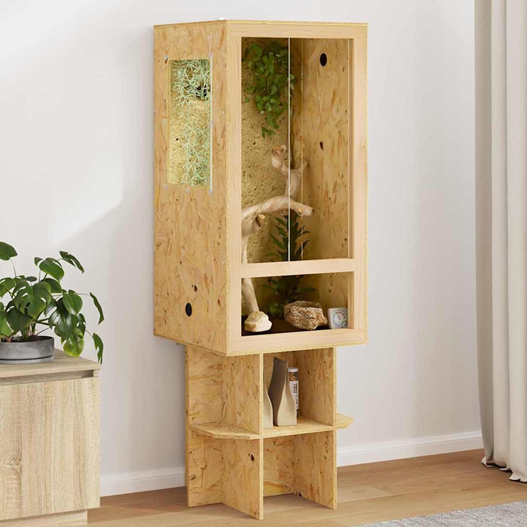 Terrarium Brun 50 x 50 x 130 cm OSB billede