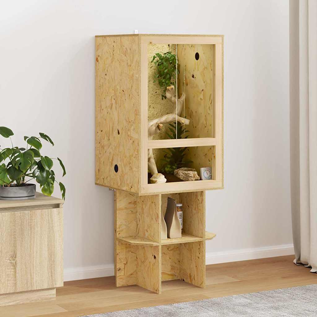 Terrarium Brun 50 x 50 x 130 cm OSB billede