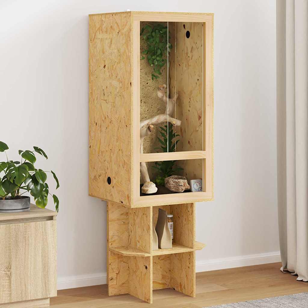 Terrarium Brun 50 x 50 x 130 cm OSB billede