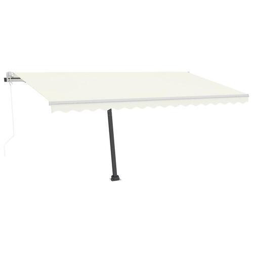 Markise m. LED + vindsensor 400x300 cm automatisk cremefarvet