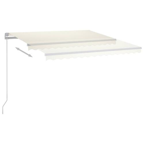 Markise m. LED + vindsensor 400x300 cm automatisk cremefarvet