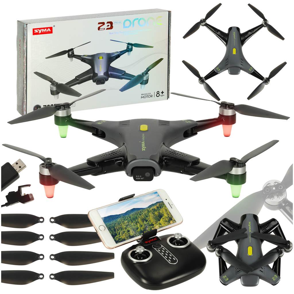 RC drone med kamera - Syma Z3PRO 2,4 GHz Wi‑Fi (sort) billede