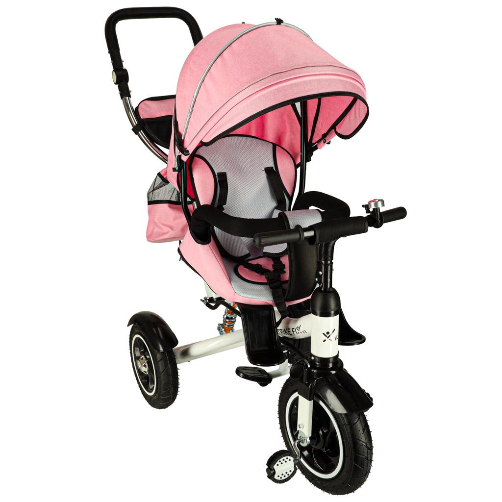 Trehjulet cykel 3-i-1 med styrebøjle og 360° drejesæde - pink billede