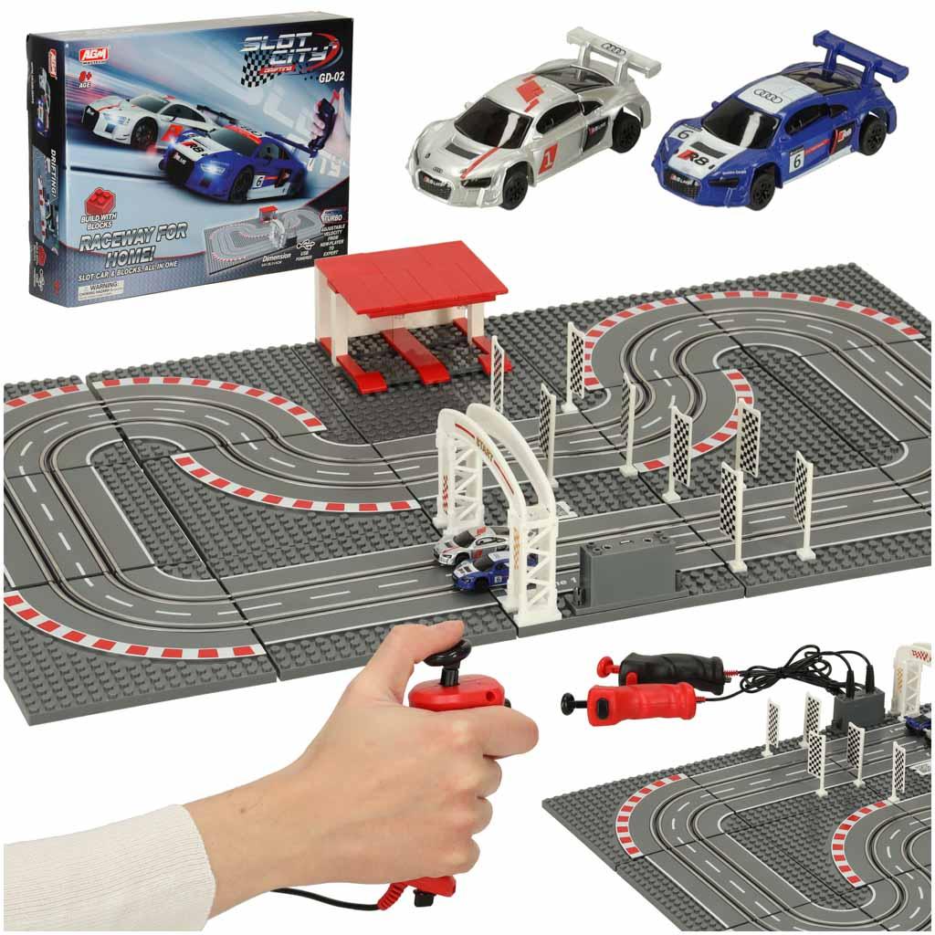 Bilbane med politibiler - racerbane 64 × 38,5 cm billede