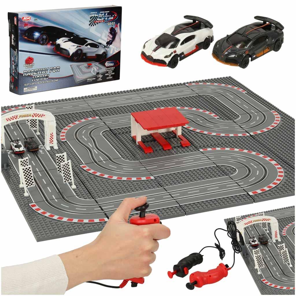 Bilbane med politibiler 64 × 64 cm - racerbane med fjernbetjening billede