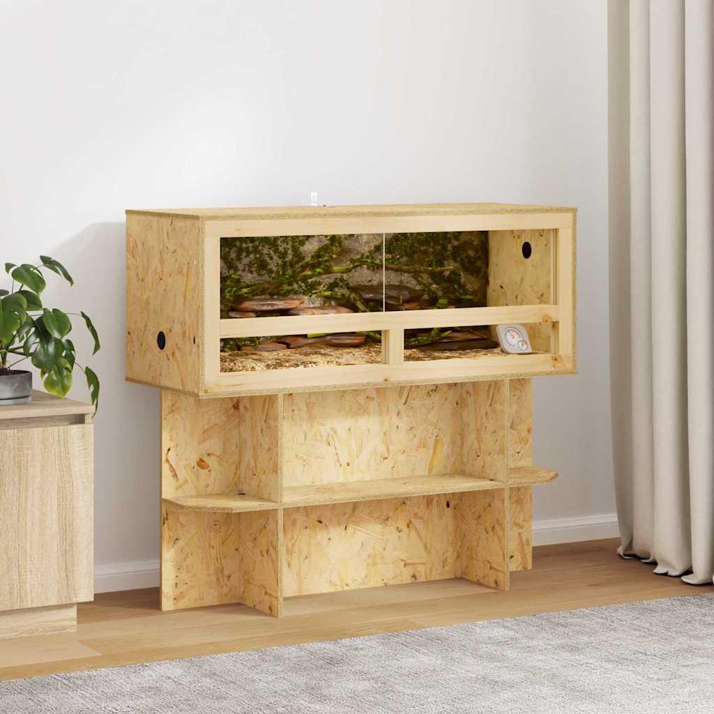 Terrariumbase med hylde Brun 100 x 40 x 50 cm OSB billede