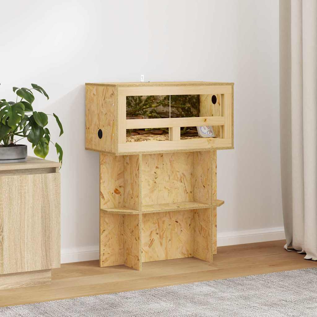 Terrariumbase med hylde Brun 60 x 30 x 50 cm OSB billede