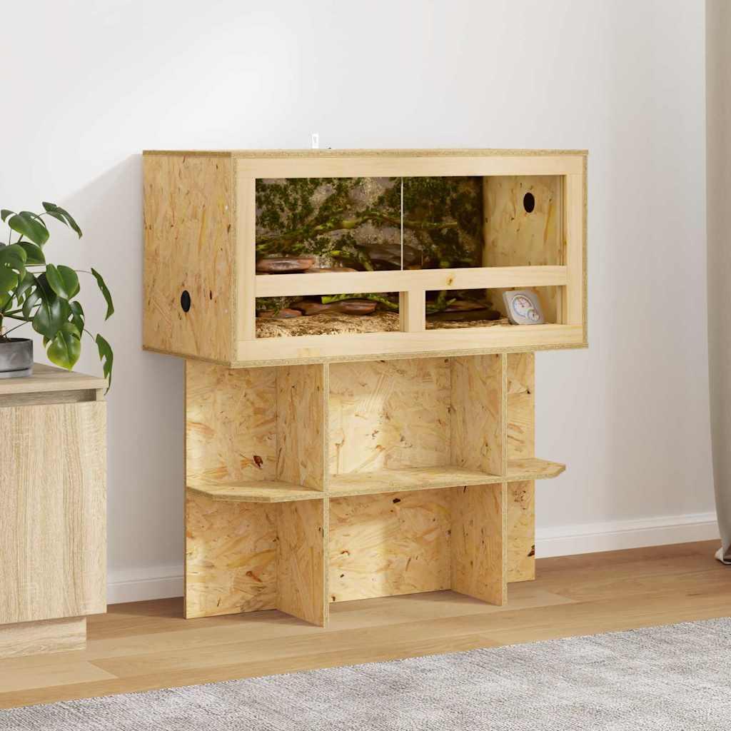 Terrariumbase med hylde Brun 80 x 40 x 50 cm OSB billede